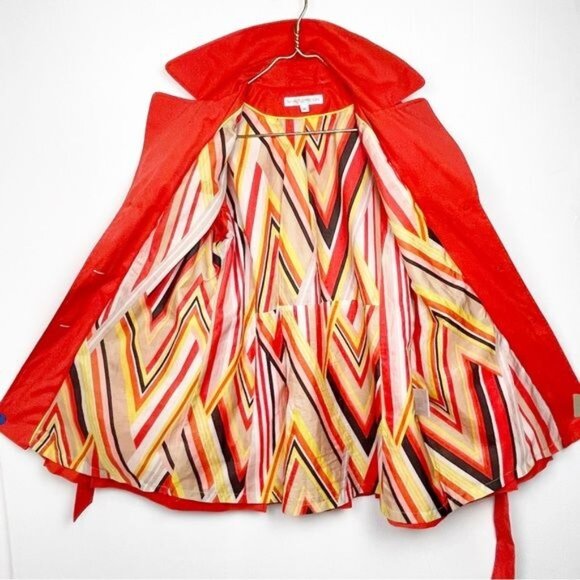 Via Spiga Trench Coat belted Vibrant Orange XL - Picture 8 of 11